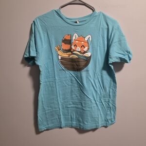 Fox And Ramen Noodle Graphic Tshirt